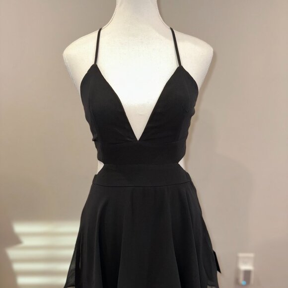 Lulus Tier And Now Black Tie-back Tiered Maxi Dress - Size M - Picture 10 of 13